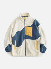 Manteau d'hiver en sherpa colorblock